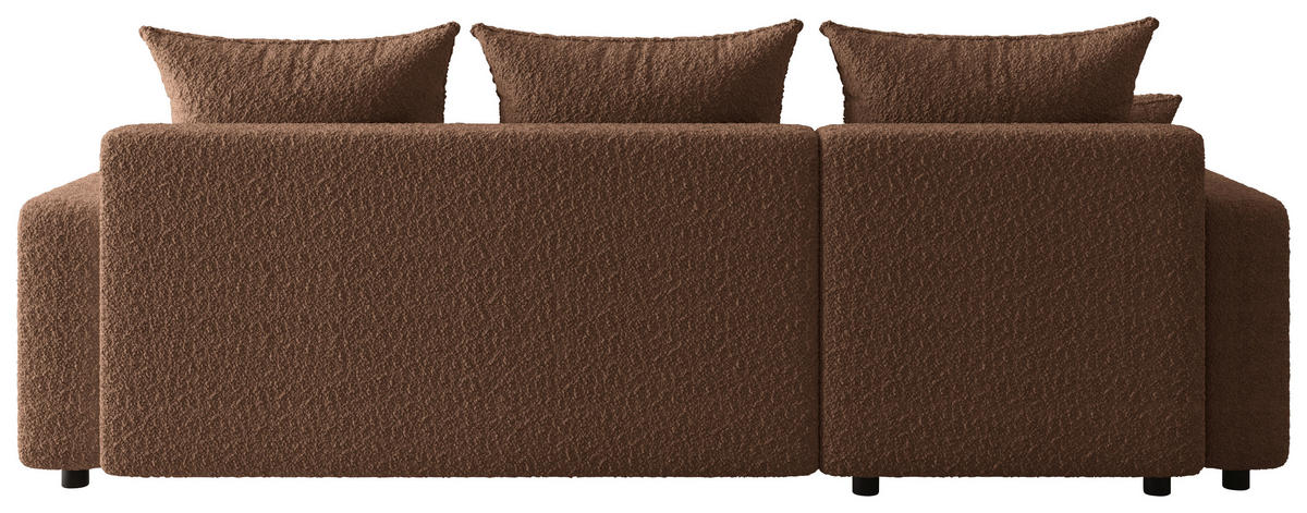 ECKSOFA  in Bouclé Rostfarben  - Rostfarben/Schwarz, MODERN, Kunststoff/Textil (150/240cm) - Carryhome