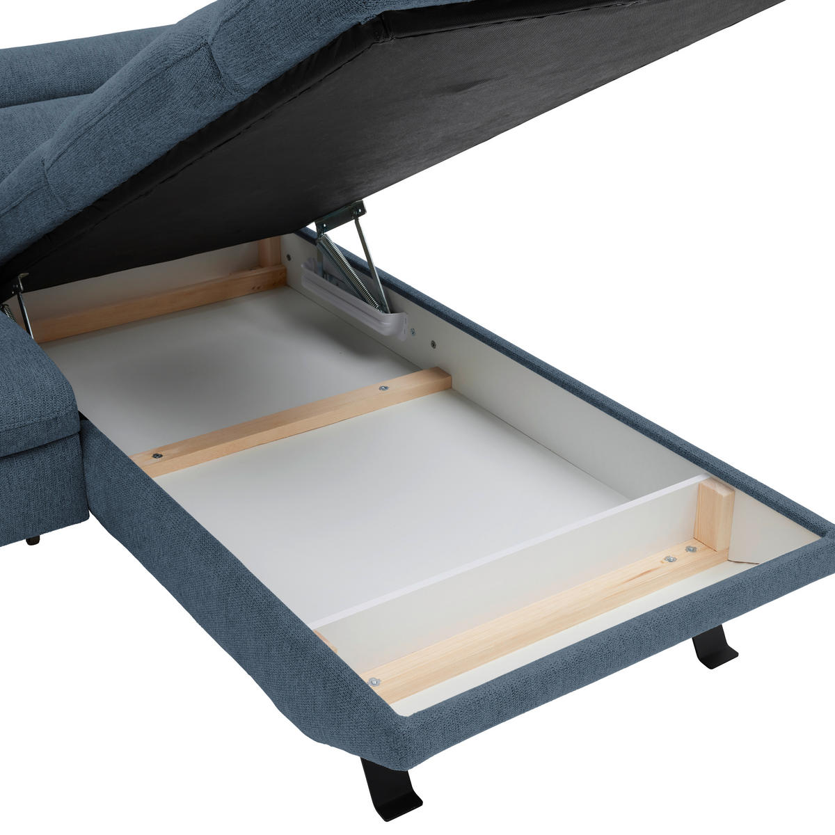 HÖRNSOFFA i vävt tyg kunglig blå  - kunglig blå/svart, Modern, metall/textil (257/198cm) - MID.YOU