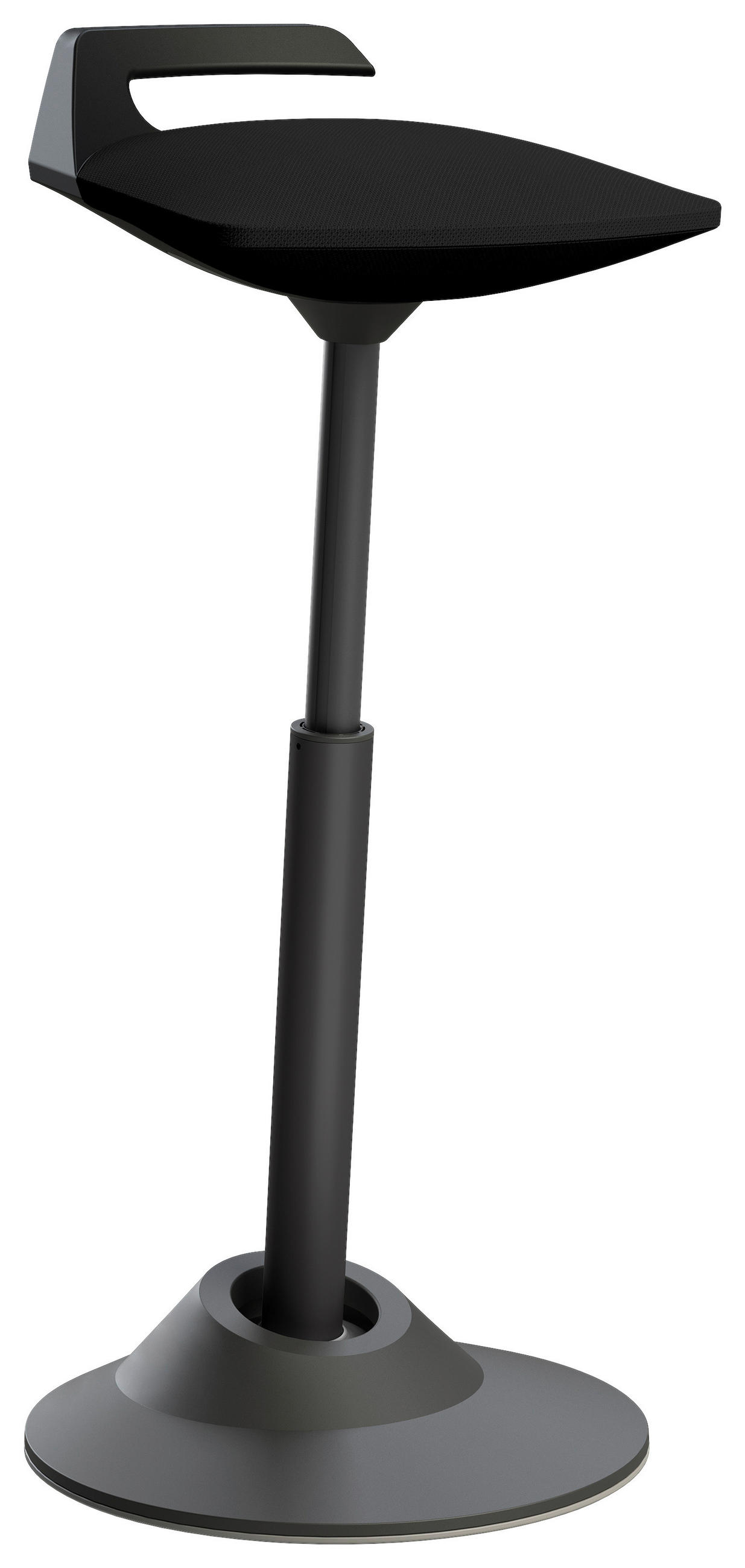 BÜROHOCKER Schwarz - Schwarz, Basics, Textil/Metall (38/60-93/38cm) - Aeris