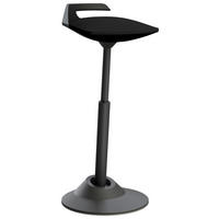 BÜROHOCKER Schwarz  - Schwarz, Basics, Textil/Metall (38/60-93/38cm) - Aeris
