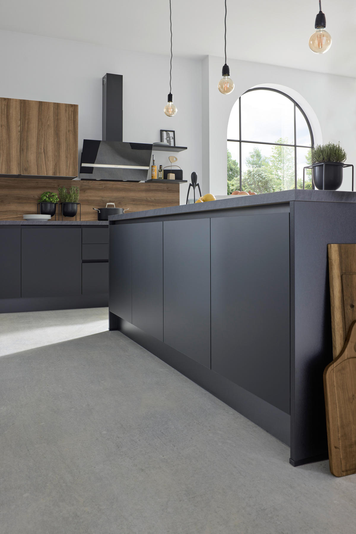 EINBAUKÜCHE   - Schwarz, Design, Holzwerkstoff - Novel