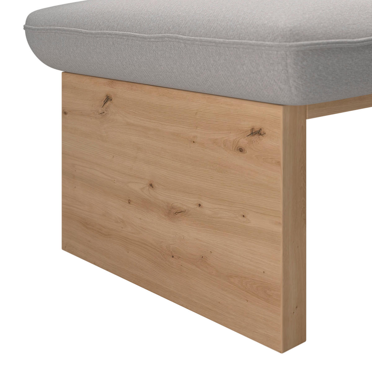 ECKBANK 232/170 cm Webstoff Hellgrau Eiche Sperrholz   - Eichefarben/Hellgrau, KONVENTIONELL, Holz/Textil (232/170cm) - Livetastic