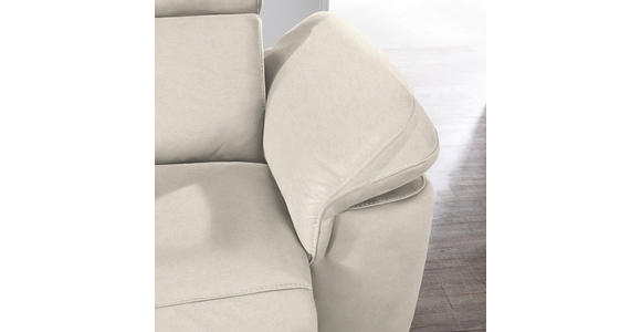 ECKSOFA in Flachgewebe, Mikrofaser Ecru  - Ecru/Beige, Design, Textil/Metall (242/271cm) - Cantus