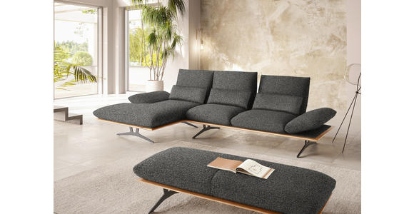 ECKSOFA in Flachgewebe Anthrazit  - Anthrazit/Schwarz, Design, Holz/Textil (159/314cm) - Dieter Knoll