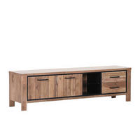 LOWBOARD  in 180/55/44 cm  - Schwarz/Akaziefarben, LIFESTYLE, Glas/Holz (180/55/44cm) - Landscape