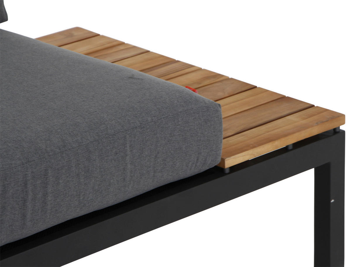 LOUNGESOFA  - Anthrazit/Grau, MODERN, Holz/Textil (175/70/84cm) - Siena Garden