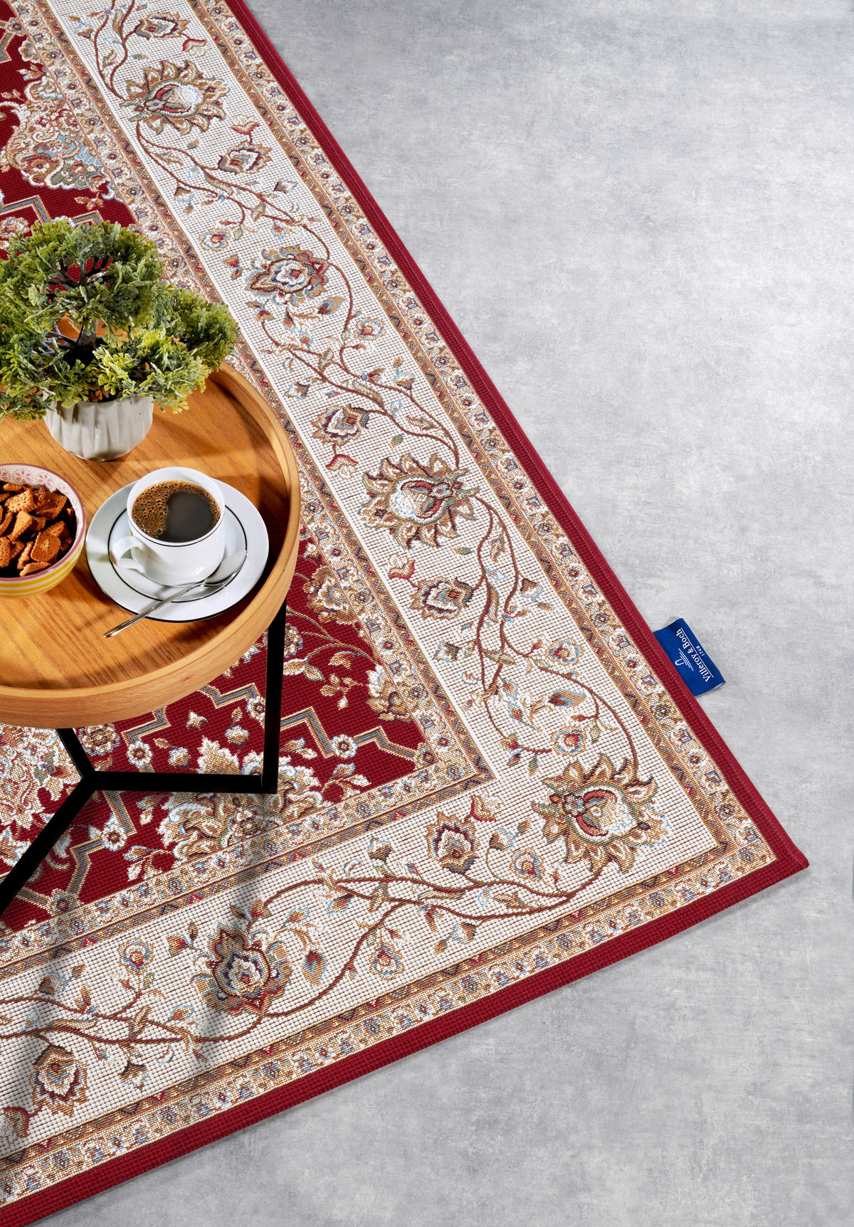 OUTDOORTEPPICH 120/180 cm Kollektion 1767 Creme, Rot  - Rot/Creme, Design, Kunststoff (120/180cm) - Villeroy & Boch