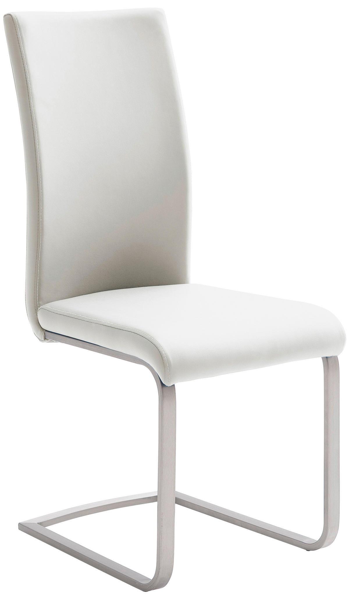 SVIKTSTOL i rostfritt stål läderimitation  - stålfärgad/vit, Design, metall/textil (42/102/58cm) - MID.YOU