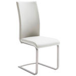 SCHWINGSTUHL  in Edelstahl Lederlook  - Edelstahlfarben/Creme, Design, Textil/Metall (42/102/58cm) - Novel