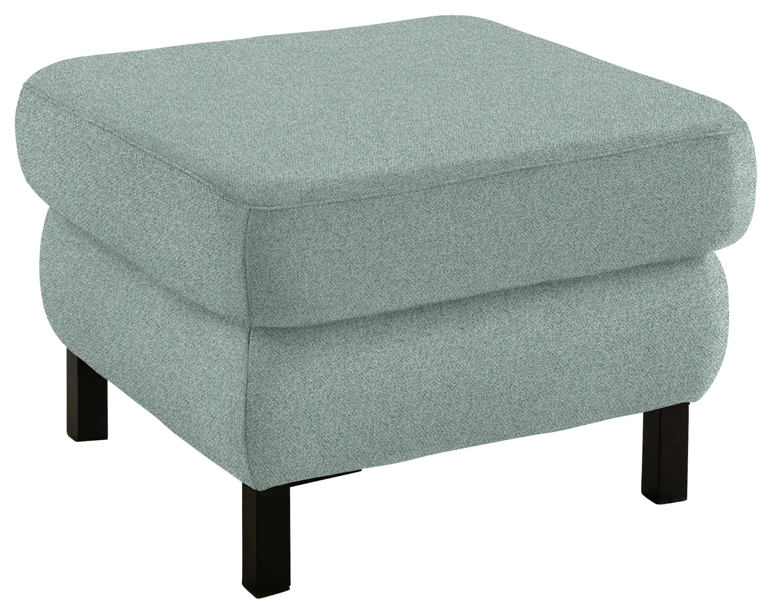 HOCKER in Textil Mintgrün  - Schwarz/Mintgrün, Konventionell, Textil/Metall (69/47/69cm) - Pure Home Comfort