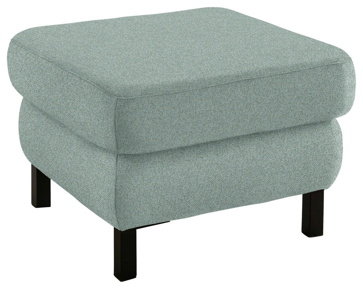 HOCKER in Textil Mintgrün  - Schwarz/Mintgrün, Konventionell, Textil/Metall (69/47/69cm) - Pure Home Comfort