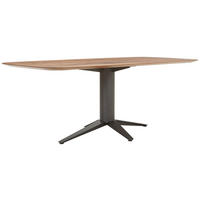 ESSTISCH Amerikanischer Nussbaum massiv bootsförmig Nussbaumfarben  - Anthrazit/Nussbaumfarben, Design, Holz/Metall (200/100/77cm) - Bert Plantagie