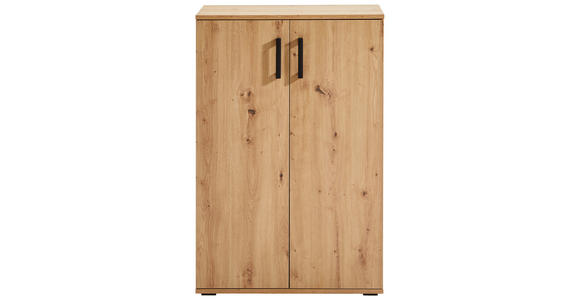 SCHUHSCHRANK in 70/106/33,5 cm - Eichefarben/Schwarz, KONVENTIONELL, Holzwerkstoff/Kunststoff (70/106/33,5cm) - Xora