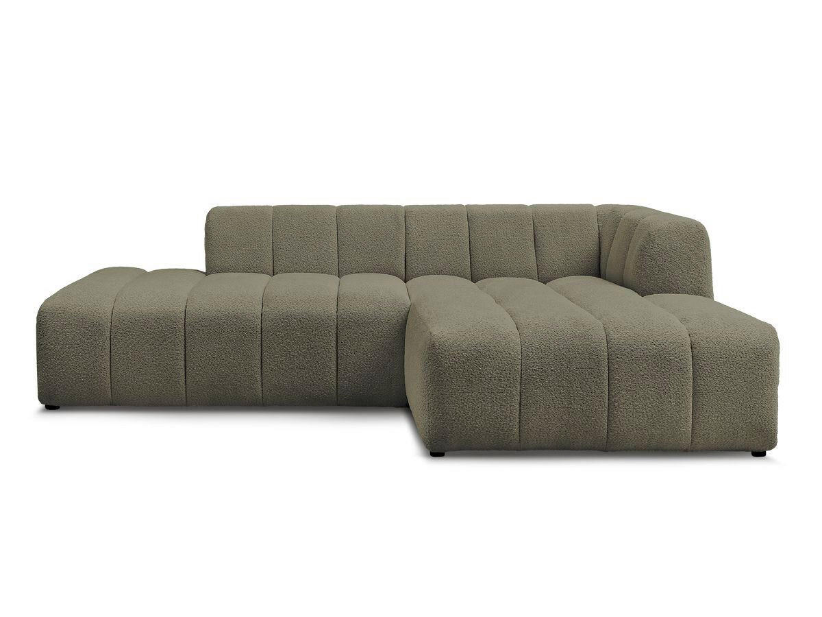 ECKSOFA  ANNECY Grün Bouclé  - Schwarz/Grün, MODERN, Kunststoff/Textil (262/170cm)