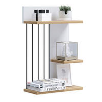Poliță De Perete 40/60/19 cm, alb, culoare lemn stejar  - alb/culoare lemn stejar, Design, material pe bază de lemn (40/60/19cm) - Livetastic