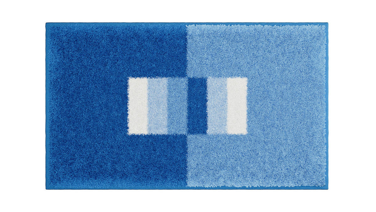 BADEMATTE Blau 65/115 cm  - Blau, Basics, Kunststoff/Textil (65/115cm) - Grund