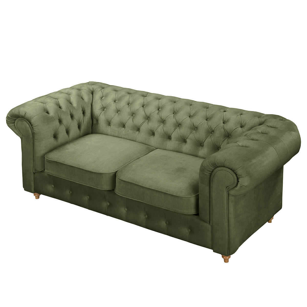 SCHLAFSOFA Mikrofaser Dunkelgrün Armteil links, Armteil rechts  - Dunkelgrün/Braun, Design, Holz/Textil (190/74/91cm) - P & B