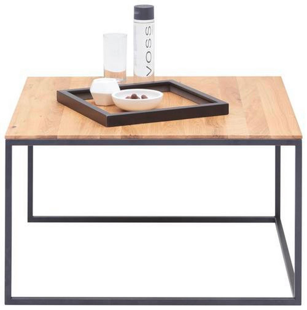 COUCHTISCH in Holz, Metall 70/70/42 cm  - Buchefarben/Schwarz, Design, Holz/Metall (70/70/42cm) - Johann Jakob