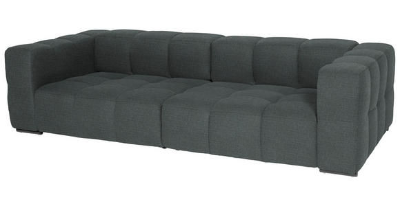 BIGSOFA  in Flachgewebe, Leinenoptik Dunkelgrau  - Dunkelgrau/Schwarz, Design, Textil/Metall (262/66/113cm) - Belluti