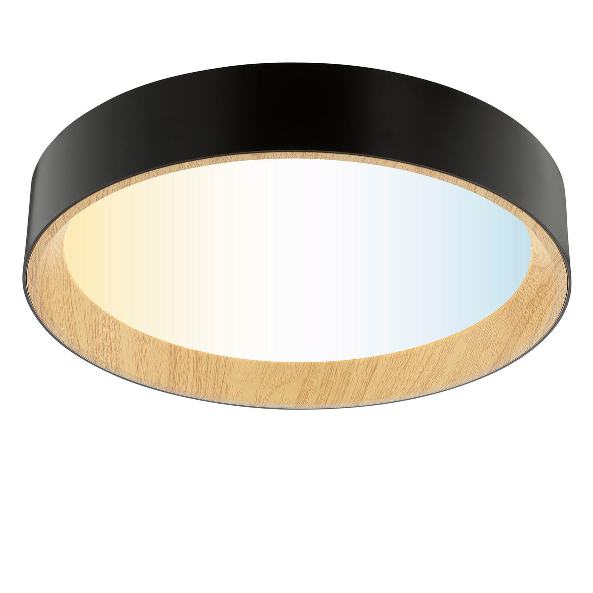 LED PLAFONJERA - boja bukve/crna, Osnovno, metal/plastika (39/7,7cm)