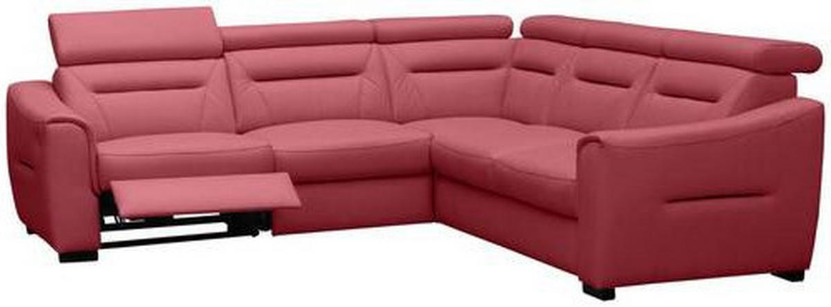 ECKSOFA Lederlook Echtleder Rot  - Wengefarben/Rot, Design, Leder/Holz (260/260cm) - Celina Home