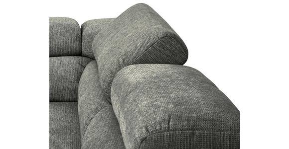 ECKSOFA Dunkelgrau Flachgewebe - Chromfarben/Dunkelgrau, KONVENTIONELL, Textil/Metall (282/224cm) - Hom`in