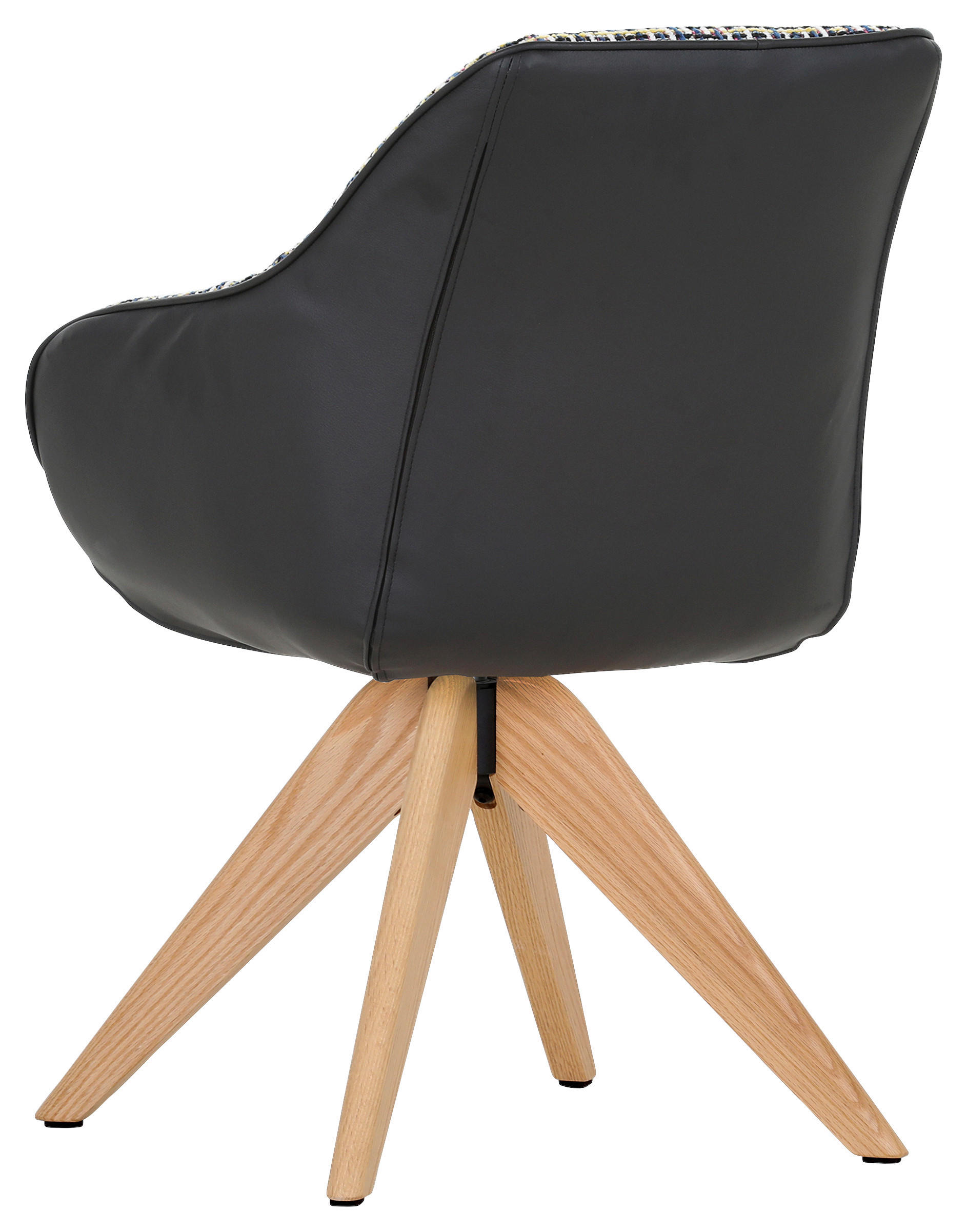 ARMLEHNSTUHL  in Chenille, Lederlook  - Blau/Eichefarben, KONVENTIONELL, Holz/Textil (60/83/65cm) - Novel