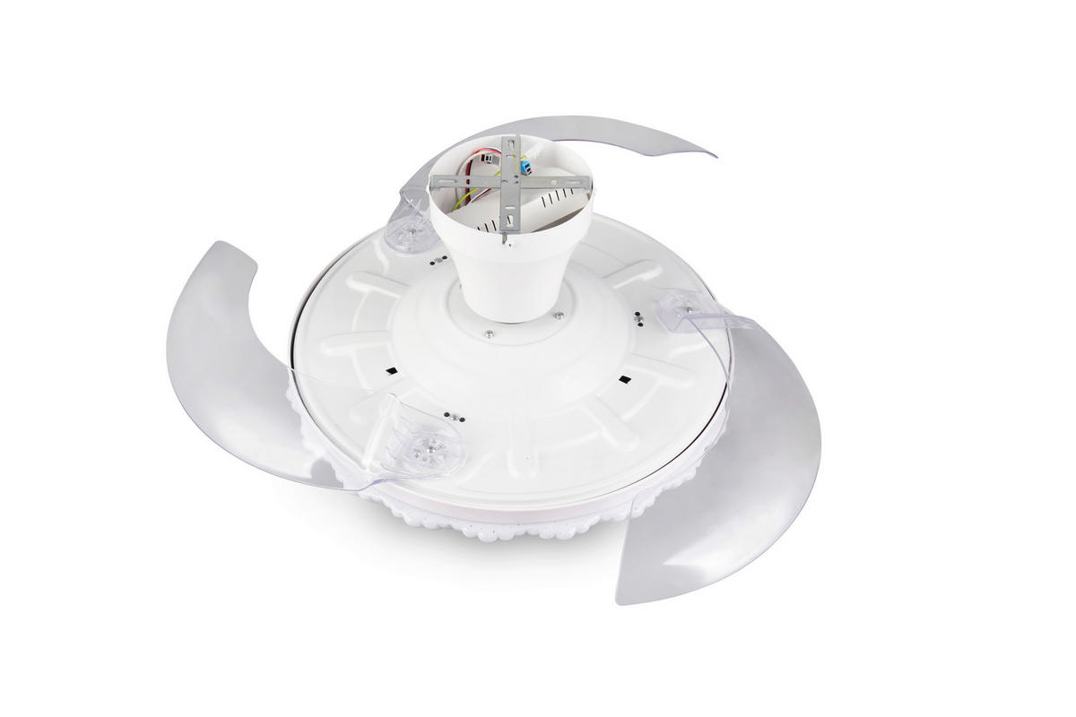DECKENVENTILATOR - Klar/Weiß, Design, Kunststoff/Metall (106/3.5cm)