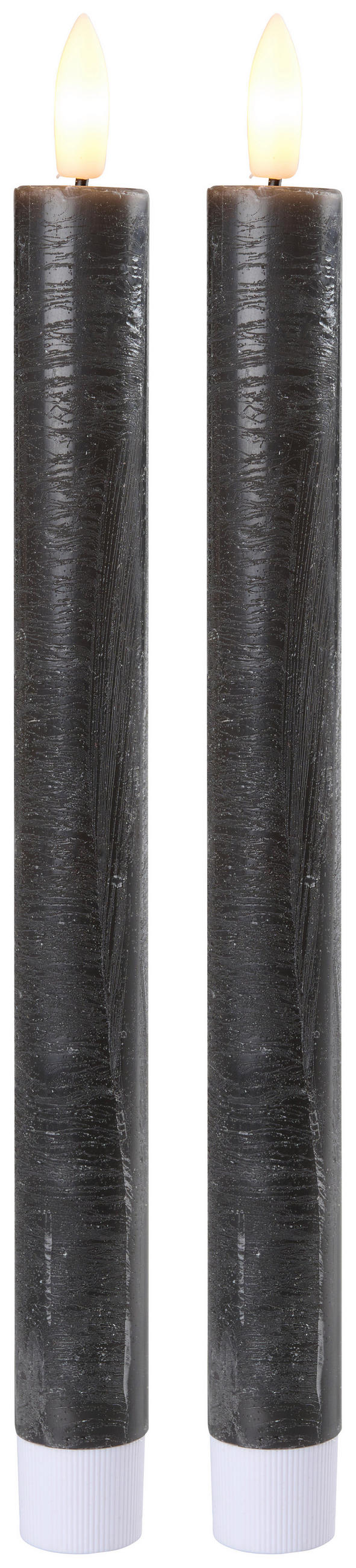 LJUS MED LED  - grå, Basics, plast/naturmaterial (2,2/24,5cm) - Ambia Home