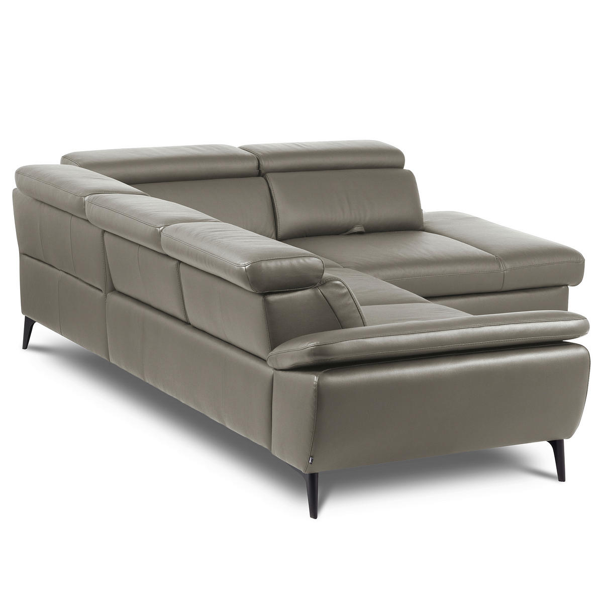 ECKSOFA  in Lederlook Echtleder Schlammfarben  274/220 cm  - Schlammfarben/Schwarz, Design, Leder/Textil (274/220cm) - Livetastic