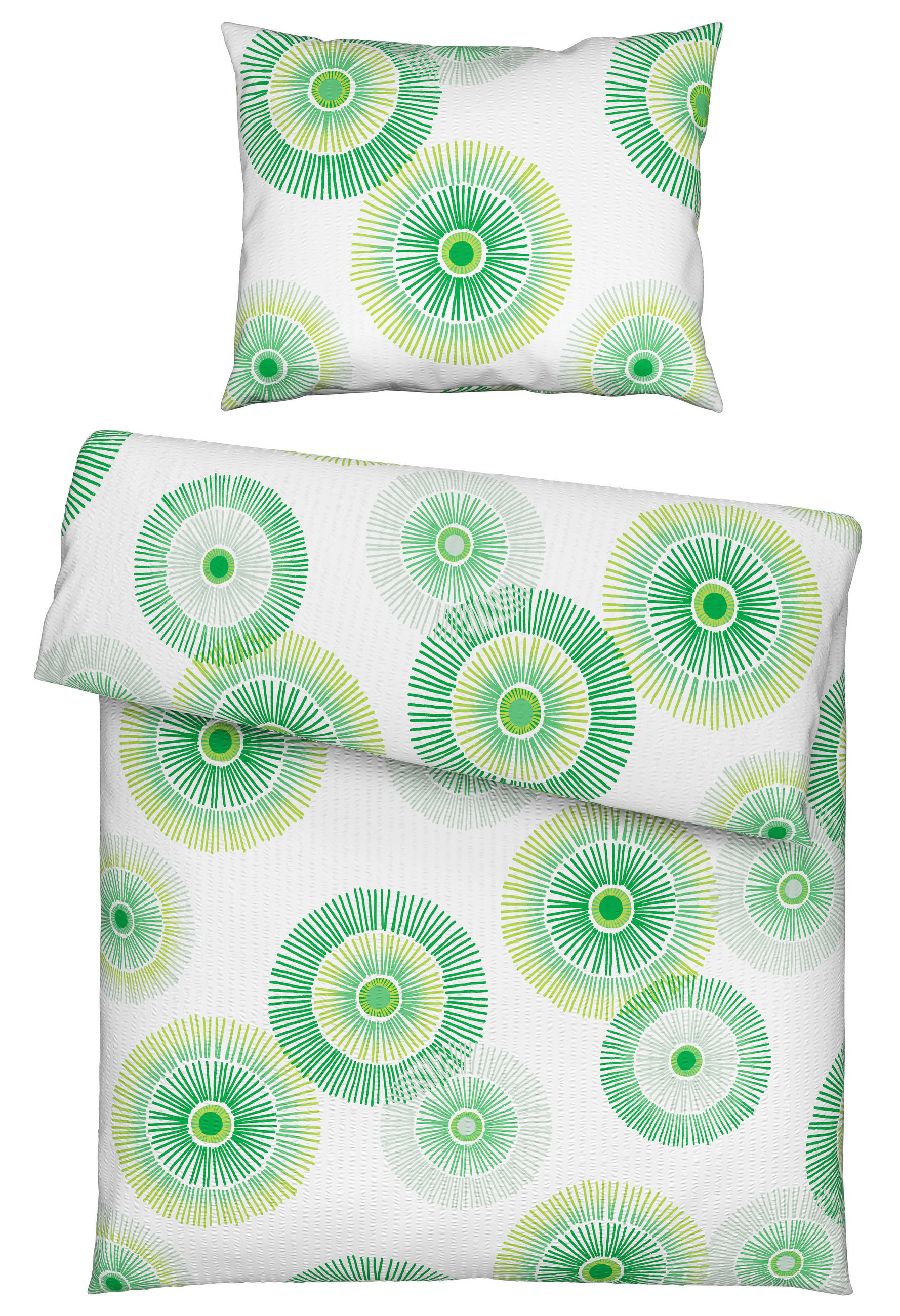 POSTELJINA MELLI 140/200 cm krep zelena, bela  - zelena/bela, Konvencionalno, tekstil (140/200cm) - Esposa