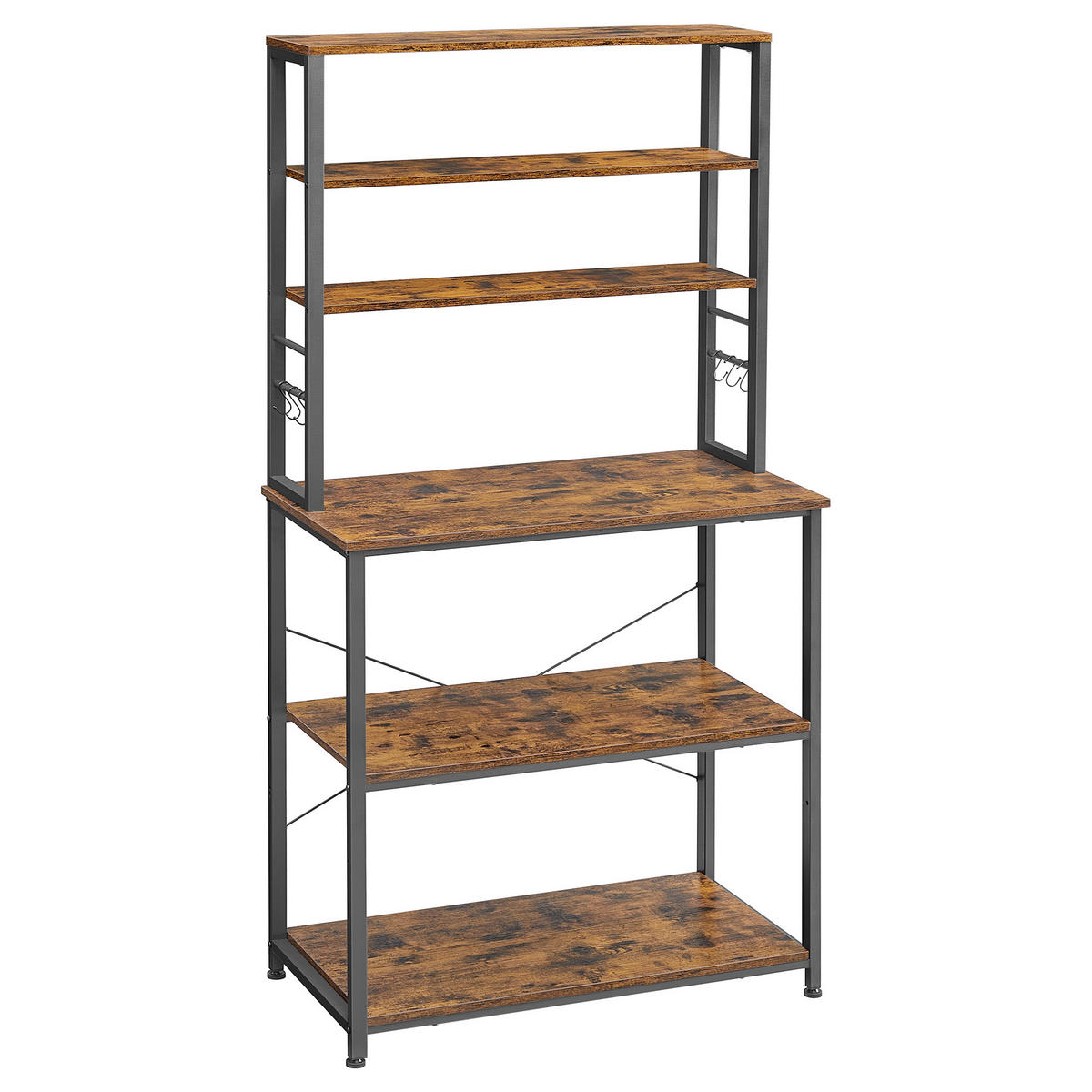 REGAL Schwarz, Dunkelbraun  - Dunkelbraun/Schwarz, Trend, Holzwerkstoff/Metall (80/167/40cm) - MID.YOU