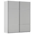 SCHWEBETÜRENSCHRANK 181/223/68 cm 2-türig Grau  - Chromfarben/Grau, KONVENTIONELL, Holzwerkstoff/Metall (181/223/68cm) - Novel
