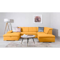 WOHNLANDSCHAFT Ramzes Gelb  - Gelb/Grau, Design, Textil/Metall (173/328/215cm) - MID.YOU