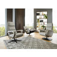 RELAXSESSEL in Leder Greige  - Greige/Schwarz, Design, Leder/Metall (76/108/86cm) - Dieter Knoll