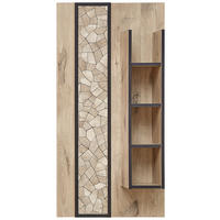 WANDREGAL Schwarz, Eichefarben  - Eichefarben/Schwarz, KONVENTIONELL, Holzwerkstoff (60/120/20cm) - Livetastic