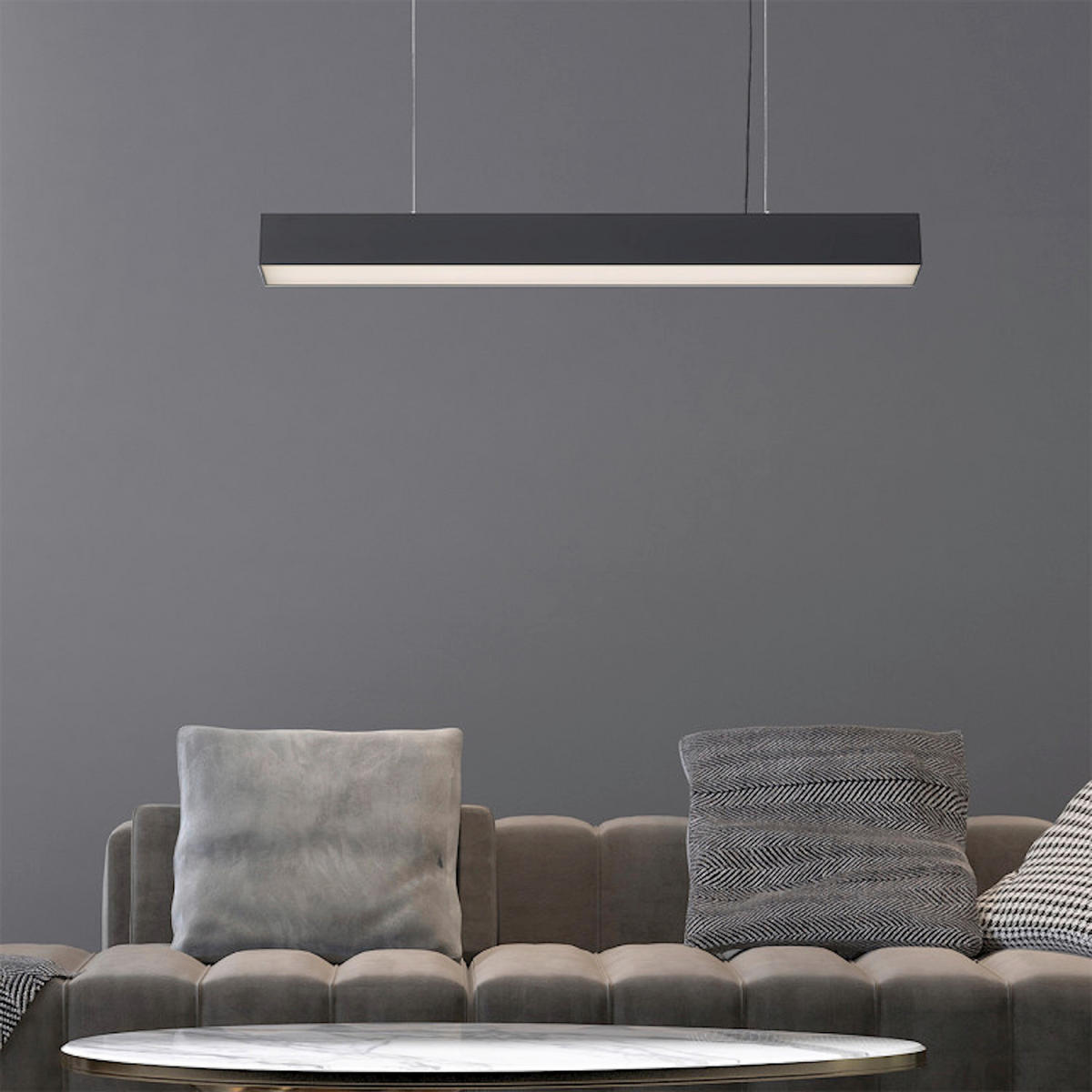 LED-HÄNGELEUCHTE Luci  120/80/6 cm  - Schwarz, Design, Metall (120/80/6cm)