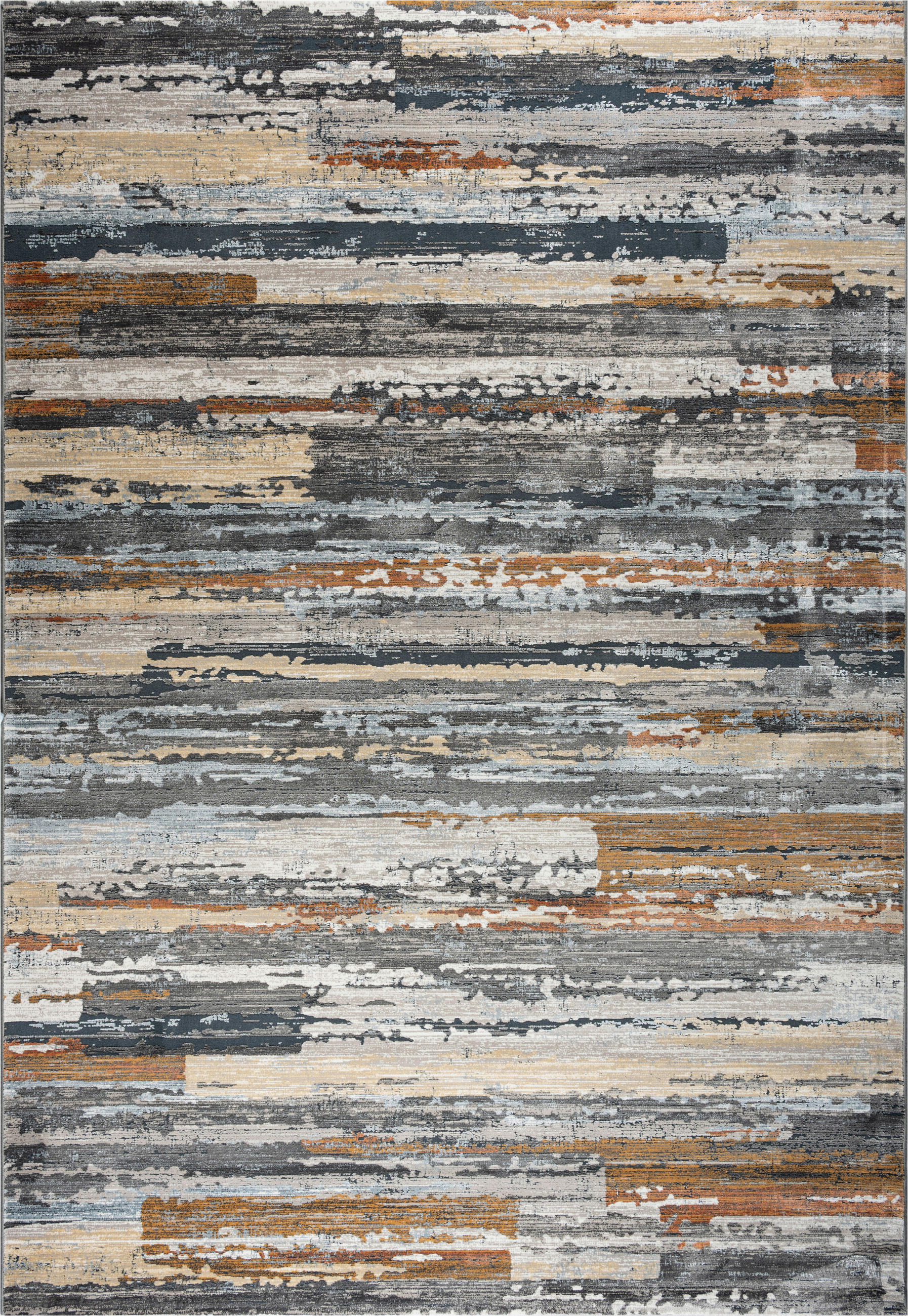 WEBTEPPICH  Wohnzimmer 200/290 cm Canyon Dunkelblau, Dunkelgrau, Rostfarben  - Dunkelgrau/Rostfarben, Design, Kunststoff/Textil (200/290cm) - Novel