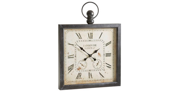 WANDUHR Grau - Grau, Basics, Glas/Holz (60/79,5cm) - Ambia Home