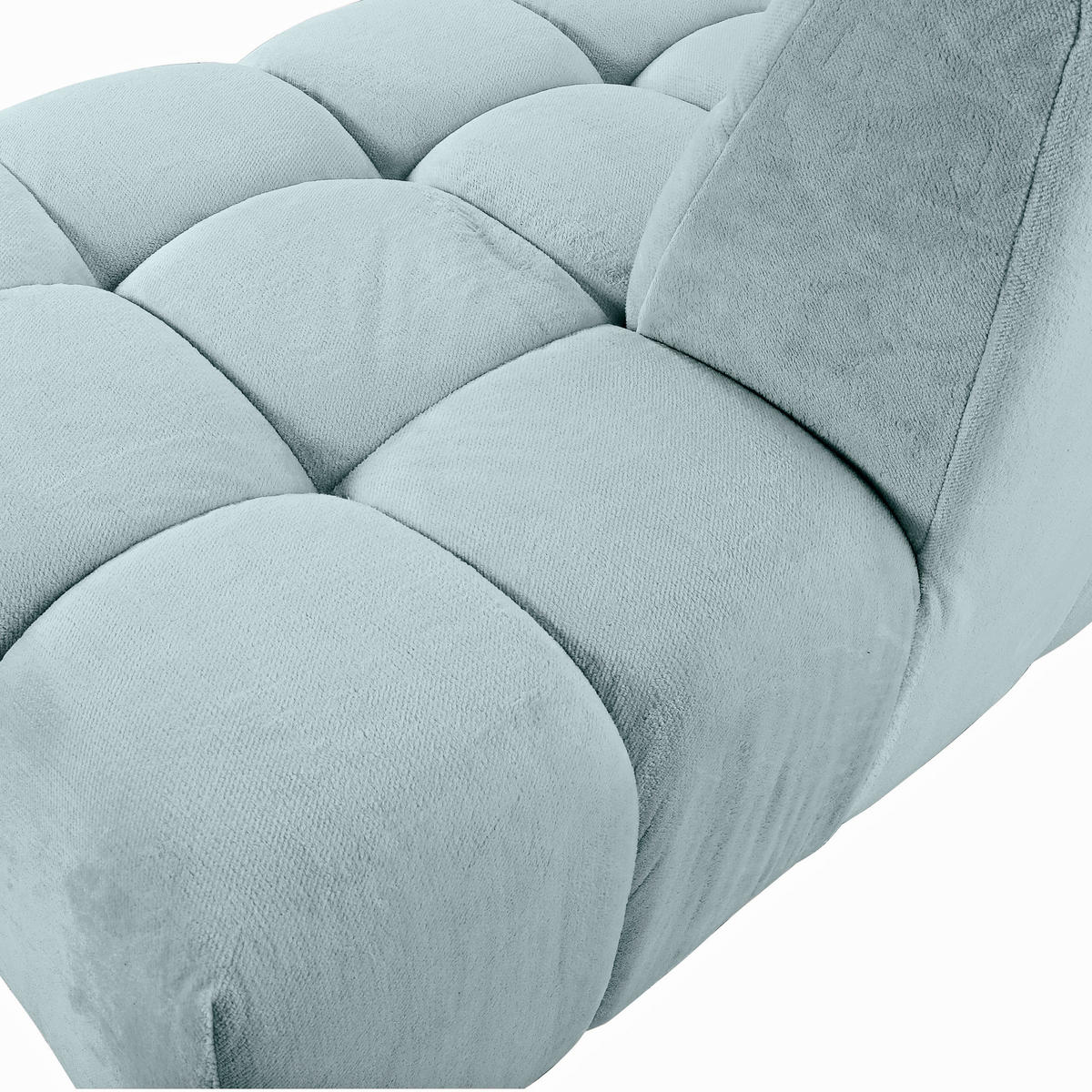 HÖRNSOFFA i plysch mintgrön  - mintgrön/svart, Klassisk, textil/plast (155/282cm) - MID.YOU