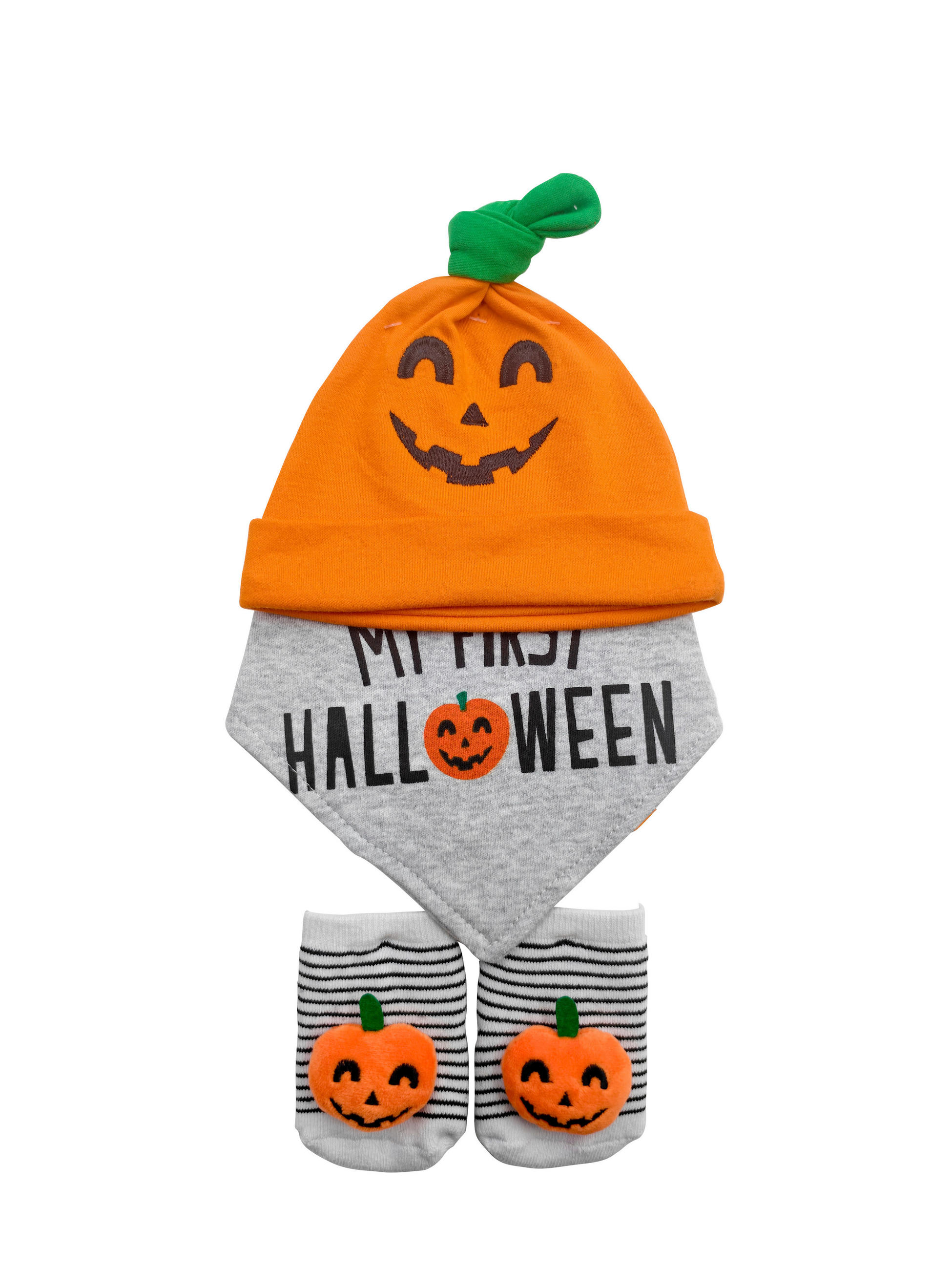 BABYBEKLEIDUNGSSET 3-teilig  - Orange/Grau, Textil - Patinio