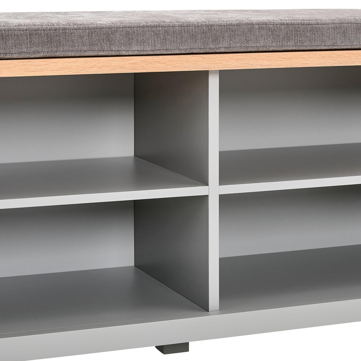 SCHUHBANK Grau, Naturfarben  - Naturfarben/Grau, LIFESTYLE, Holz/Textil (110/60/35cm) - MID.YOU