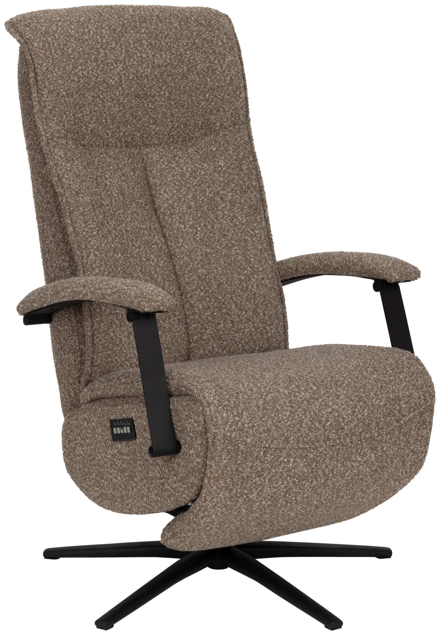 RELAXSESSEL Webstoff    - Taupe/Schwarz, Design, Holz/Textil (67/114/84cm) - Livetastic