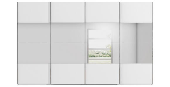 SCHWEBETÜRENSCHRANK  in Weiß  - Chromfarben/Weiß, Design, Glas/Holzwerkstoff (361/223/68cm) - Novel