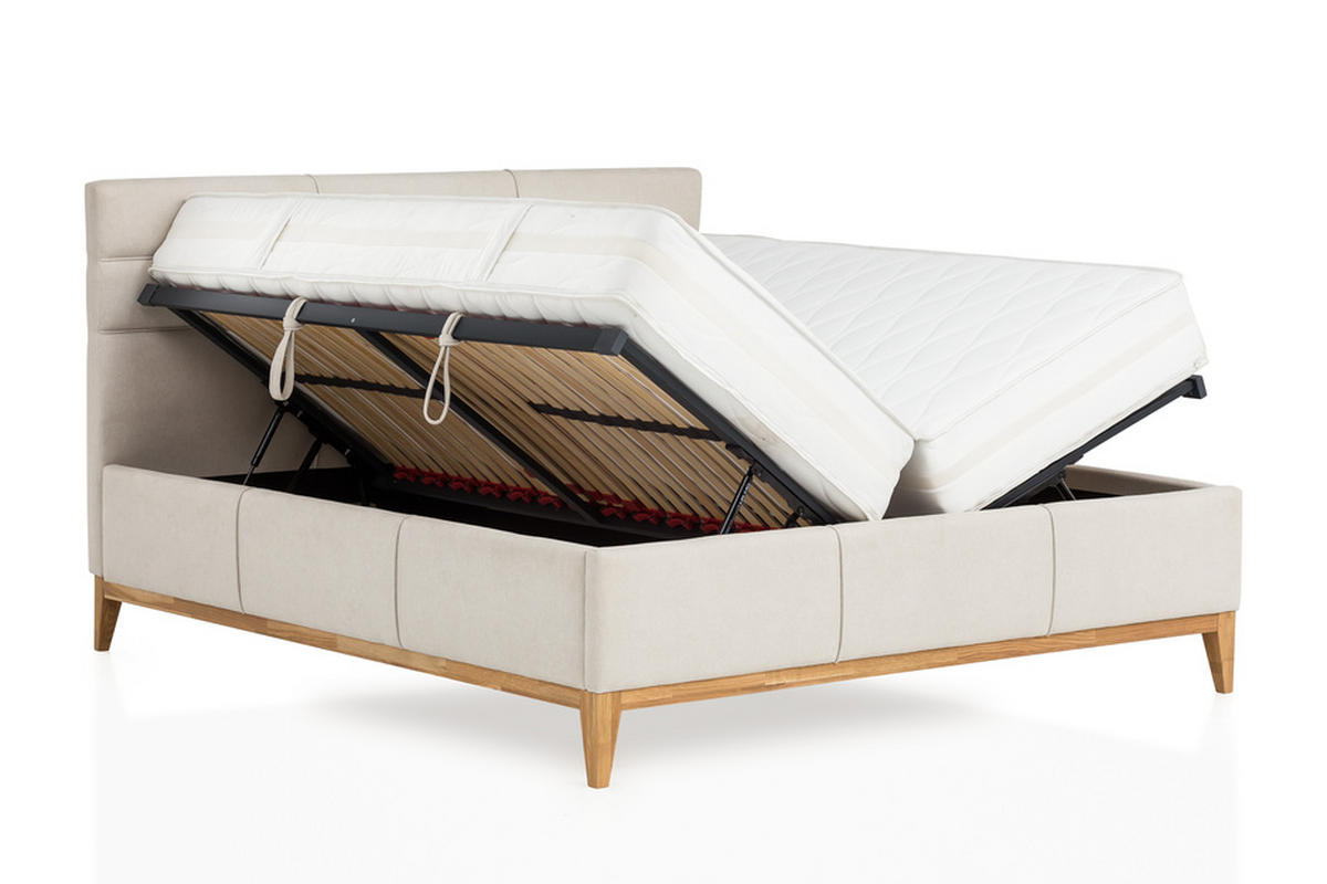 TAPACIRANI KREVET 180/200 cm     bež  - prirodna boja/bež, Konvencionalno, drvo/tekstil (180/200cm) - Hom`in