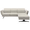 ECKSOFA in Flachgewebe Naturfarben  - Schwarz/Naturfarben, Design, Textil/Metall (279-327/176-217cm) - Dieter Knoll