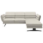 ECKSOFA in Flachgewebe Naturfarben  279-327/176-217 cm  - Schwarz/Naturfarben, Design, Textil/Metall (279-327/176-217cm) - Dieter Knoll
