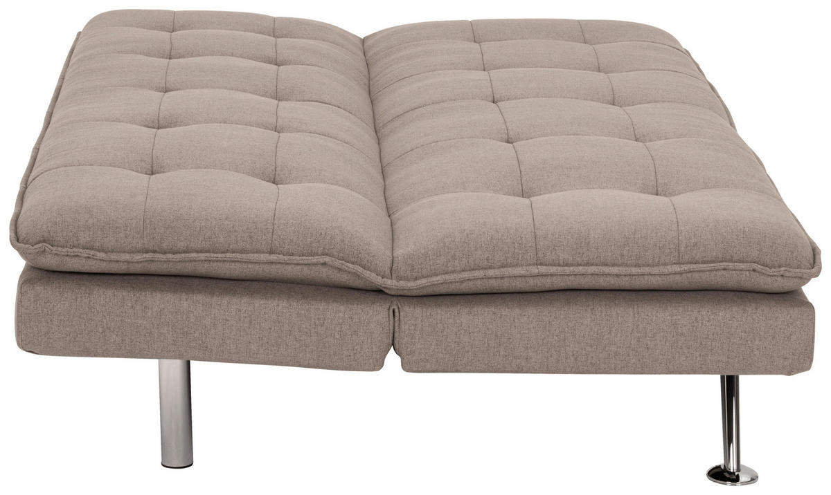 BÄDDSOFFA i linneimitation brun  - brun/silver, Basics, metall/textil (194/87/102cm) - MID.YOU
