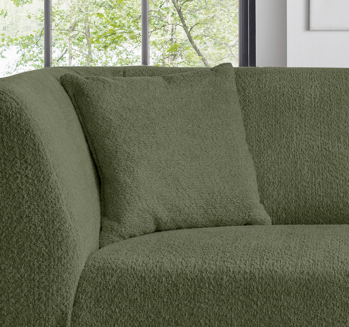2-SITZER-SOFA Bouclé Grün  - Schwarz/Grün, MODERN, Holz/Textil (172/83/88cm) - MID.YOU