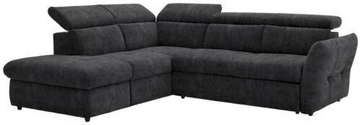 ECKSOFA in Mikrofaser Dunkelgrau  224/254 cm  - Dunkelgrau/Schwarz, Design, Kunststoff/Textil (224/254cm) - Stylife
